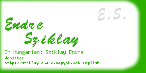 endre sziklay business card